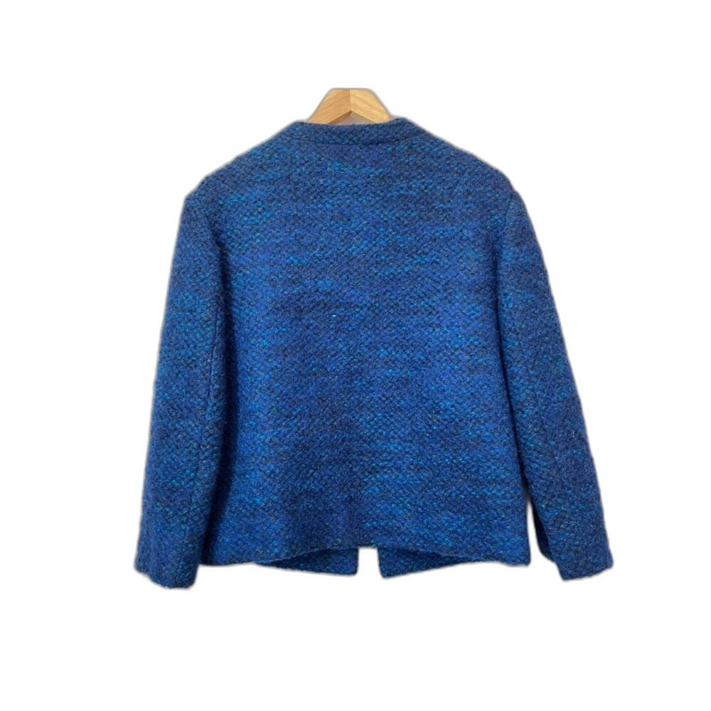 Vintage Battelsteins Houston 1960s Wool Lady Day Jacket Sz 14 Blue Career Luxury - Picture 3 of 11